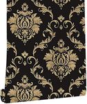 Black Gold Damask Wall Paper 17.7 I