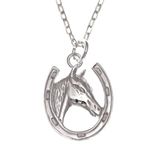 Alexander Castle 925 Sterling Silver Lucky Horseshoe Necklace with 18" Silver Chain & Jewellery Gift Box - Horse Lover Gifts