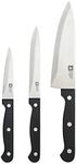 RICHARDSON SHEFFIELD Artisan Essentials 3 Piece Knife Set Super Sharp MOV (Molybdenum Vanadium) Steel with 15 cm Coocks Knife 13 cm Serrated Utillity Knife and 9 cm Paring Knife