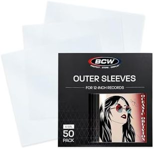 BCW Record Sleeves (12 Inch) - 50 ct | Clear Polypropylene Vinyl Album Protectors for 33 1/3 RPM | Archival Quality, Acid-Free | Premium Outer Sleeves for Vinyl (4 Mil Thickness)