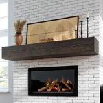 COSHOMER Fireplace Mantel - Floating Mantel Shelf, Wood Mantels for Over Fireplace, Wall-Mounted Mantels, Weight Capacity 60lbs, 60 X 9 X 6 inch, Walnut