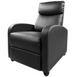 ZUNMOS PU Leather Adjustable Single Recliner Sofa Home Theater Seating Reading Chair for Bedroom, Faux, Black, 34.25D x 27.17W x 38.58H in