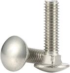 1/4-20 x 1-1/4" (1/2" to 3" Available) Carriage Bolts, Stainless Steel 18-8 (304), Round Head, Square Neck, Fully Threaded, 25 PCS