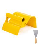 TOLSOPQST Landscape Curb Trowel 4” x 6” x 4” Stainless Steel Concrete Curbing Trowel Concrete Curb Tool Mower Edger Trowel Yellow Model Making Tool with Handle & Putty Knife