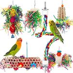 BBjinronjy Bird Toys Parakeet Toy Chewing Shredding Foraging Toys Hanging Toy Bird Shredded Paper Bird Cage Accessories Bird Rope Perch for Conure Cockatiel Budgies Lovebird Parrot