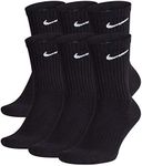 Nike Men's Everyday Cushion Crew Training Socks (6 Pair), Black/white, M