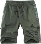 APTRO Men's Cargo Shorts Drawstring Casual Cotton Big & Tall Work Shorts Side Green camo 3X