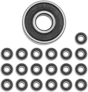 20Pcs NUZAMAS 608-RS Skateboard Bearings Metal Wheel Bearings Small Bearing Replacement Parts for Skateboards Longboard Wheels Skates Scooter