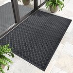 DEXI Door Mat Front Outdoor Mats for Entrance, Rubber Backing Doormat Indoor Entryway Rugs, 6'x4' Heavy Duty Non Slip Outside Welcome Floor Mats for House, Patio, Garage, 71"x48", Grey