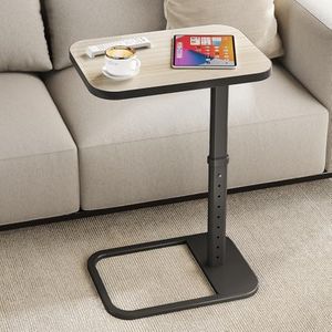 Kitstorack Upgraded TV Tray Table with Panel Lock, Adjustable Height & 90° Flip-Over Design, Sofa Arm End Side Table for Eating, Dinner, Snack, Laptop, Couch, Bed, Chair or Small Spaces, Gray