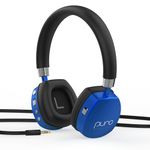 PuroQuiet Plus by Puro Sound Labs- Volume Limited On-Ear Active Noise Cancelling Studio Grade Bluetooth Headphones– Lightweight Headphones for Kids with Built-in Microphone (Blue)