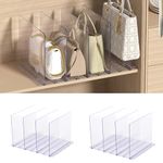 Hivexagon Shelf Dividers, Closet Separators, Shelf Separator and Organizer for Purse Handbag Sweater Books Shirts in Closet Kitchen Office Pantry Bedroom 2 Pack Clear HG671