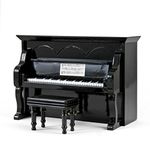 Miniature 18 Note Musical Hi - Gloss Black Upright Piano with Bench - Many Songs to Choose - Diamond's are A Girls Best Friend