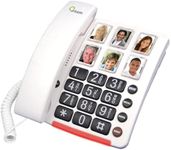 Oricom CARE80 Amplified Phone with Picture Dialling - Corded Phone One-Touch Picture Memory Buttons, Memory Loss, Phone Elderly Visual Hearing Impaired, Hearing aid and T-Coil Compatible