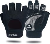 ATERCEL Weight Lifting Gloves Full Palm Protection, Workout Gloves for Gym, Cycling, Exercise, Breathable, Super Lightweight for Men and Women(Black, Medium)
