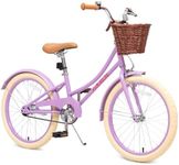 ACEGER Girls Bike with Basket, Kids Bike for 3-13 Years, 14 inch with Training Wheels, 16 inch with Training Wheels and Kickstand, 20 inch with Kickstand. (Purple3, 20 Inch with Kickstand)