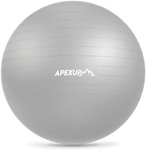 APEXUP Yoga Ball Exercise Ball, Pilates Ball, Anti Slip Stability Ball, Heavy Duty Gym Ball for Fitness, Balance, Core Workout, Physical Therapy (XXL(31"~34") 85cm, Silver)