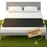 Grounding Mat for Bed (King/Queen/Full/Twin) - Earthing Grounding Pad, Soft Breathable Conductive Carbon Sleep Mat, Better Sleep & Muscle Relaxation, Anti-Slip Durable, Easy Setup, Gift Box Included
