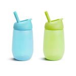 Munchkin Simple Clean Straw Cup, 10 Ounce, 2 Pack, Blue/Green