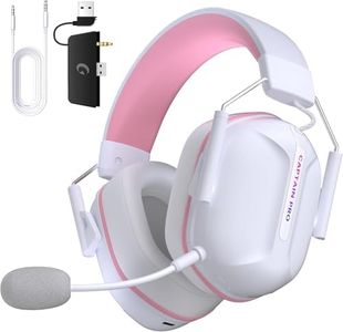 RYR Wireless Gaming Headset for Xbox Series X|S, Xbox One, PC, PS5/4, Mac, Mobile, Switch, 3D Surround Sound, Bluetooth 5.3, 60H Battery, Gaming Headphones with Detachable Noise Canceling Mic-Pink