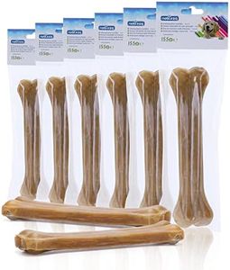 Nobleza - Hueso Prensado para Perros Fortalecedor de Dientes Stick Dental Dog Snack, Hueso de Nudillos de Cuero Crudo, Hueso para morder, 20cm,6pcs