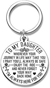 Wherever Your Journey in Life May Take You Keychain for Daughter Gift from Mom to My Daughter Keychain Gifts for Daughter Christmas Birthday Gifts from Dad