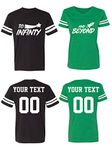 Crazydaisyworld to Infinity and Beyond Custom Matching Couple Cotton Jerseys (Men Black_ Women Heather)