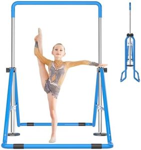 DOBESTS Gymnastics Bar, Adjustable Height Gymnastic Horizontal Bars, Kids Folding Expandable Gymnastic Training Kip Bar, Gymnastics Training Equipment for Home Gym Indoor Garden Outdoor