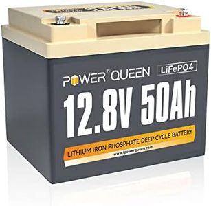 Power Queen 12.8V 50Ah LiFePO4 Battery, 640Wh Backup Lithium Battery, Over 4000+ Rechargeable Cycles, Lightweight Replacement Battery for SLA, Widely Used in Wireless Lawn Mover, Electric Scooters
