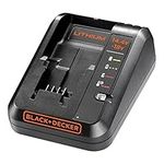 BLACK+DECKER BDC1A-GB Cordless Fast Charger for Power Tools with 2 Years Guarantee, 14.4-18 V, 16.6 x 14 x 9.4 cm, 1-Piece