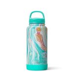 Swig Life 30oz Triple Insulated Stainless Steel Wide Mouth Water Bottle with Handle, Dishwasher Safe, Double Wall, Vacuum Sealed, Reusable Thermos in Wanderlust Print (Multiple Patterns Available)