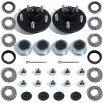 iBroPrat 2 Sets Trailer Hub Kit 5 Bolt 4.5, Trailer Axle Kit for 2000 lb 5 Lug Trailer Hub Fits 1" and 1-1/16" Spindle with Extra Dust Cap and Rubber Plug