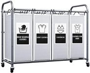 C&AHOME 4-Bag Laundry Sorter Cart, 