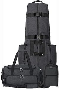 CaddyDaddy Constrictor Soft-Sided Golf Travel Bag Cover Set, Padded Top, Wheels & Lockable Zippers, Duffel & Shoe Bag. Case for Transporting Clubs on Airlines, 1 Year Travel Case Replacement Coverage