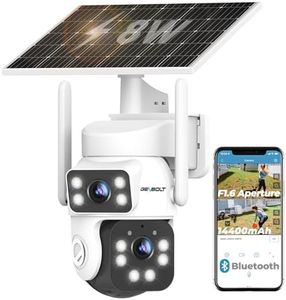 GENBOLT 2K Solar WiFi Security Camera Outdoor Wireless, AOV 24/7 Recording, 8W 14400mAh Battery Powered Home Surveillance Camera CCTV with Dual View, IP Camera with 2.4&5GHz, 90FT AI Detection Human