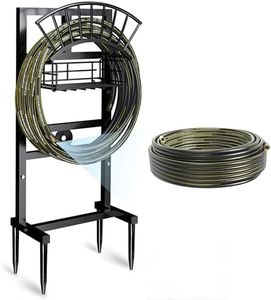 Heavy Duty Garden Hose Holder include 45ft Rubber Hose 5/8"