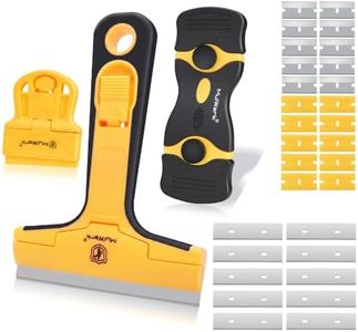 MulWark Razor Blade Scraper Tool Set, 3-Piece with 30 Replacement Blades - Heavy-Duty Cleaning Tool, Standard & Mini Scrapers for Decals, Stickers, Paint, Caulk, and Adhesive Removal