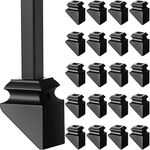 Iron Baluster Shoes Square Iron Balusters Black Copper Baluster Wrought Iron Spindles for Staircase Slant Shoes with Screw for Use with 1/2 Inch Staircase Balusters, Satin Black (24 Pack, 1/2 inch)