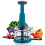 VOLTURI Chopper for Kitchen Use, Push Chopper with 3 Blades, Vegetable ChopperKitchen Accessories Items for Home Cutting Vegetables, Onion, Ginger, Garlic, Salad, Tomato, Potato (650 ML)