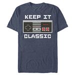 Nintendo Men's Keep It Classic T-Shirt, Navy Heather, Large