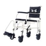 ARCATRON by Frido® | Prime FPA007 Attendant Propelled Shower Commode Wheelchair with Height Adjustability and Swivel Armrest (Black)