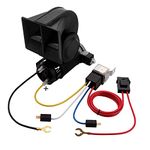 Car Air Horn 12V with Compressor and Relay, Compact Auto Horn Nautilus Super Loud Horn Kit for Truck Car Motorcycle(12V black)