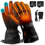 ABXMAS Rechargeable Heated Gloves for Men Women, 7.4V 6400 mAh Electric Battery Powered Gloves, 3 Heating Levels, Waterproof Touch Screen for Motorcycle Snowboarding Cycling Hiking, XL