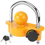 Turnart Trailer Lock, Hitch Lock, Trailer Hitch Lock, Trailer Coupler Lock, Trailer Tongue Lock, Adjustable, Heavy-Duty Steel, Universal Size Fits 1-7/8", 2", and 2-5/16" Couplers (Yellow-A)
