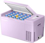 BougeRV Purple 23Quart Portable Refrigerator, 12 Volt Fridge 22L, Portable Freezer Compressor Cooler 12/24V DC 110~240 Volt AC for Truck Van RV Camper -7℉~50℉