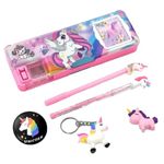 Urban Festivities Unicorn Calculator Pencil Boxs With Stationery Set For Girls Geometry Box Best Return Gift for Kids unicorn stationery set unicorn pencil