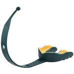 Oral Mart Strapped Mouth Guard for Adults (Green/Yellow) - Sports Mouthguard with Connected Strap for Football, Ice Hockey, Lacrosse, Taekwondo