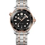 DTREEL AAA+ Luxury Men's Automatic Mechanical Watch Men's Diver 42mm Rose Gold Bezel Black Dial Steel Strap with Date