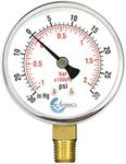 CARBO Instruments 2-1/2" Pressure Gauge, Chrome Plated Steel Case, Dry, Compound Vacuum -30 Hg - 0-30 psi Lower Mount 1/4" NPT