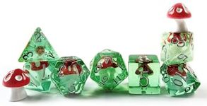 Mushroom 7PCS DND Polyhedral Dice Set, Cartoon Mushroom Dice for Role Playing Dice Games and RPG MTG Table Games